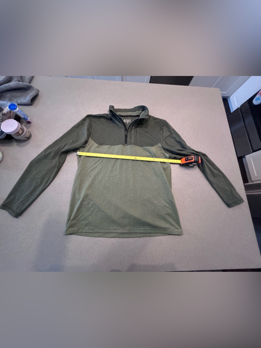 Vineyard Vines Two-Tone Olive Green Quarter Zip Pullover